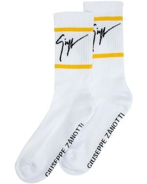 Giuseppe Zanotti Calcetines de punto de intarsia - Gris
