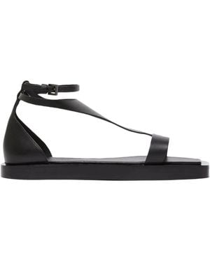 Max Mara Vela Strappy Flat Sandals - Black
