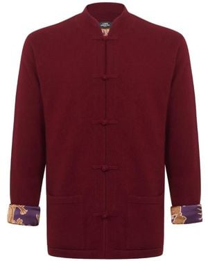 Shanghai Tang Tang Dragon-Print Cardigan - Red