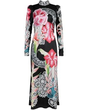 Temperley London Cici Floral-lace Print Maxi Dress - ホワイト