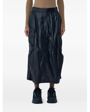 Moncler Crinkled-Effect Cargo Skirt - Blue