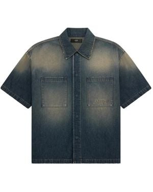 Amiri Chemise En Jean À Manches Courtes - Blue