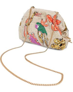Lola Casademunt Sequin-Embellished Beaded Cross Body Bag - White