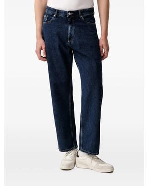 Marc O' Polo Straight-Leg Logo-Patch Jeans - Blue