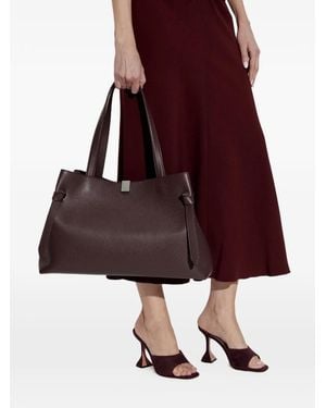 Yuzefi Gyoza Pebbled Leather Tote Bag - Red
