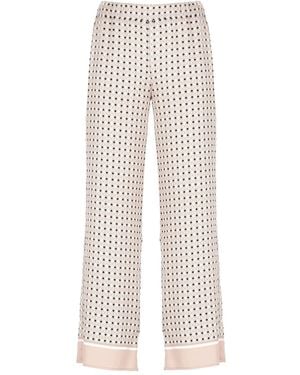 Kangra Geometric-Pattern Straight Trousers - White