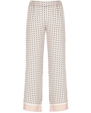 Kangra Pantalon Droit À Motif Géométrique - Blanc