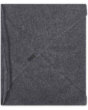 Brunello Cucinelli Dreieckiger Schal Mit Monili-Stickerei - Grau