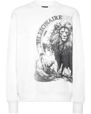 Billionaire Round-Neck Graphic-Print Sweatshirt - White