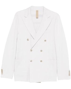 Eleventy Double-Breasted Pinstripe Jacket - White