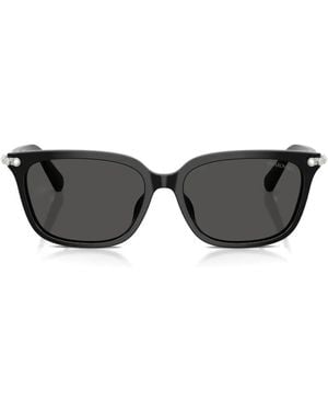 Swarovski Crystal-Embellished Square-Frame Sunglasses - Grey