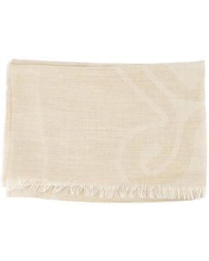 Max Mara Logo Cashmere Scarf - Natural