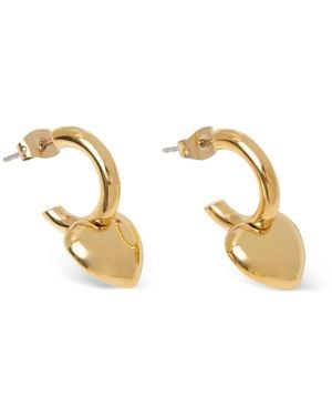 Chiara Ferragni Heart-Pendant Hoop Earrings - Metallic