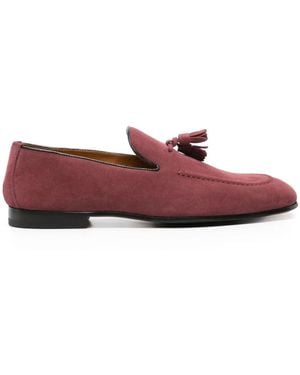 Doucal's Tassel-Detail Suede Loafers - Red