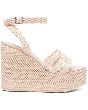 Casadei Woven Wedge Espadrilles - Natural