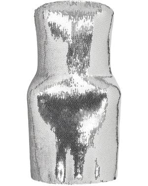 David Koma Asymmetric Chain Dress - White