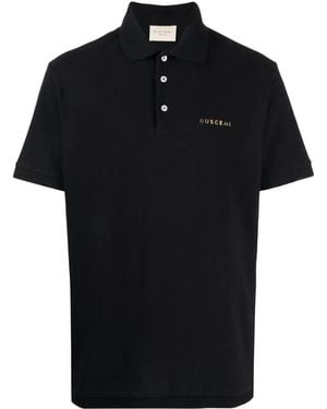 Buscemi Logo-Plaque Cotton Polo Shirt - Black