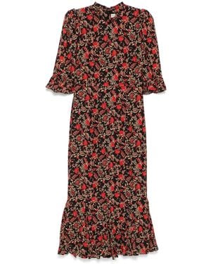 RHODE Felix Midikleid Mit Barock-Print - Rot