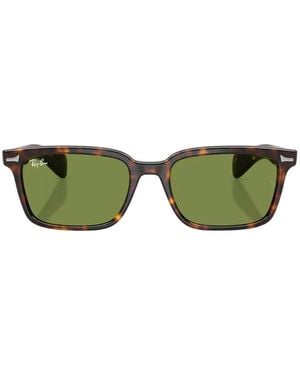 Ray-Ban Brunel Rectangle-Frame Sunglasses - Green