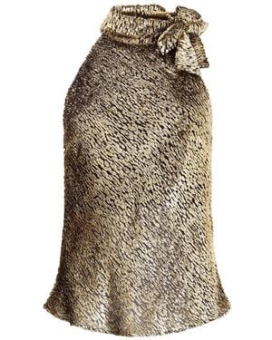 Roberto Cavalli Bow-Detail Halterneck Top - Natural