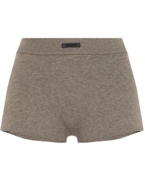 ショートパンツ FEAR OF GOD 192SP257711FW Shorts Knit biker short FEAR OF GOD ESSENTIALS logo-patch Ribbed Biker Shorts