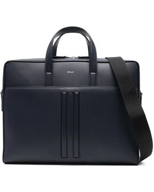 Bally Mythos Triple-Stripe Briefcase - Blue
