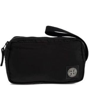 Stone Island Logo-Patch Pouch - Black