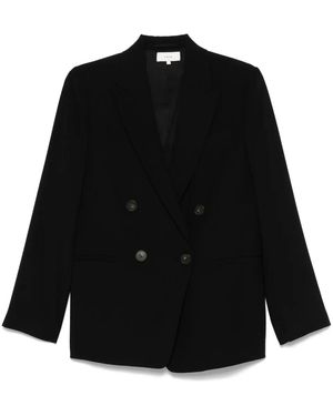 Vince Crepe Double-Breasted Blazer - Black