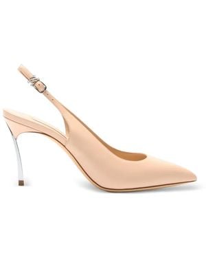 Casadei Blade Minorca Slingback Court Shoes - Natural