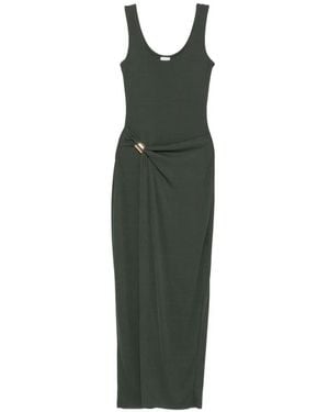 Nanushka Nenet Scoop-Neck Ruched Maxi Dress - Green