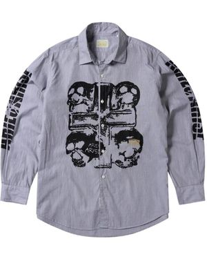 Aries Graphic-Print Poplin Shirt - Grey