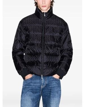 ARMANI EXCHANGE Logo-Print Quilted Jacket - Blue