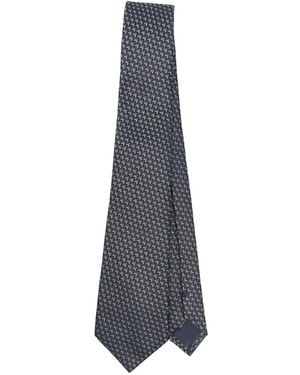 Giorgio Armani Geometric-Pattern Silk Tie - Weiß