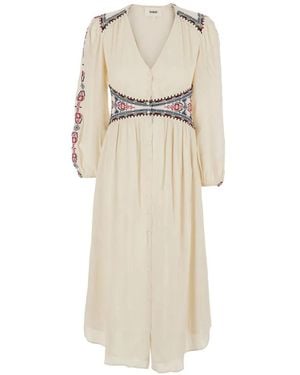 Ba&sh Embroidered Long-Sleeves Dress - White