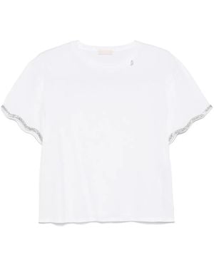 Liu Jo Crystal-Embellishment T-Shirt - White