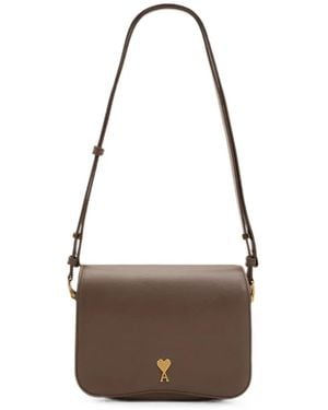 Ami Paris Bolso Paris De Piel De Vaca - Marrón