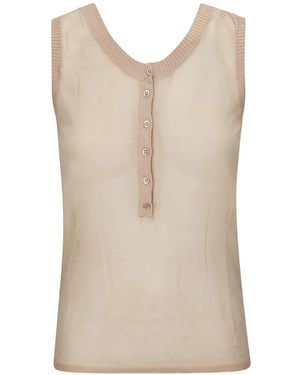 Paloma Wool Velata Ribbed-Trim Top - Natural