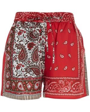 P.A.R.O.S.H. Paisley-Print Drawstring Shorts - Red