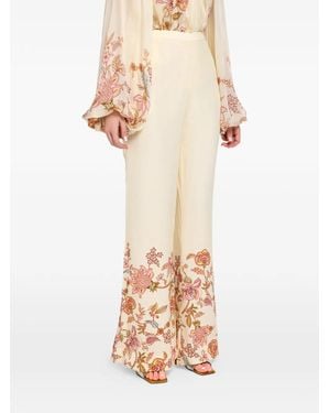 Hemant & Nandita Riah Flared-Leg Trousers - Natural
