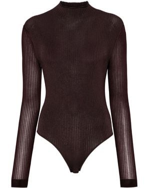 Fendi Ribbed Bodysuit - Brown