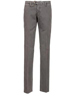 Al Duca d'Aosta Drill-Texture Cotton Trousers - Grey