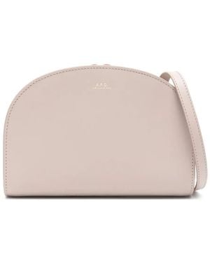 A.P.C. Demi Lune レザーショルダーバッグ - ナチュラル
