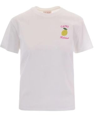 MC2 Saint Barth T-Shirt Brodé Emilie Capri Habituè - White
