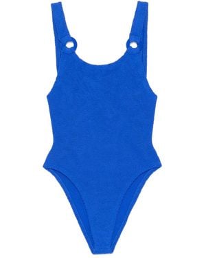 Hunza G Domino Crinkled Swimsuit - Blue