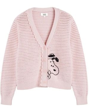 Chinti & Parker Snoopy Crochet Cotton Cardigan - Pink