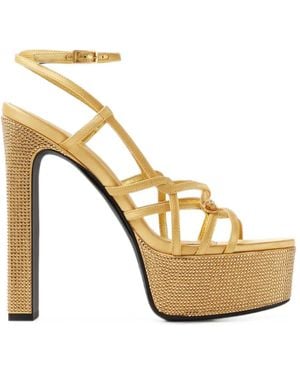 Versace Medusa Sandalen Mit Kristallen - Mettallic