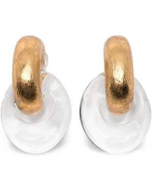Monies Havana Interlocking-Hoop Earrings - White