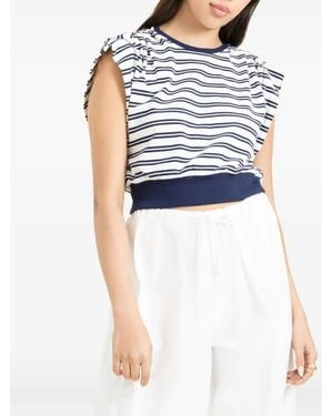 Jonathan Simkhai Joie Cap-Sleeve Cotton Top - Blue