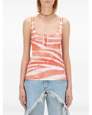 Blumarine Printed Tank Top - Red