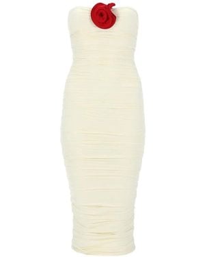 LaRevêche Mireya Floral-Embellishmnt Maxi Dress - White